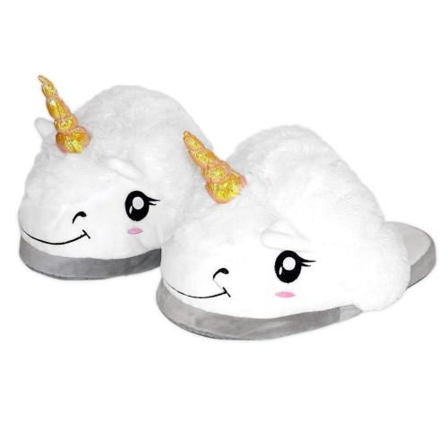 Kapcie Kigurumi - Biały jednorożec